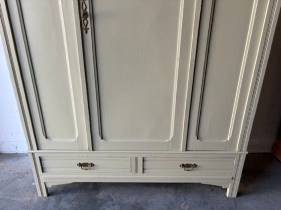 Antique vintage wardrobe, restyled, with mirrors, Wood, Green (photo 15 of 17)