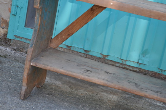 Petit Banc de Siège de Campagne Antique – Bois, Rustic (photo 2 of 3)