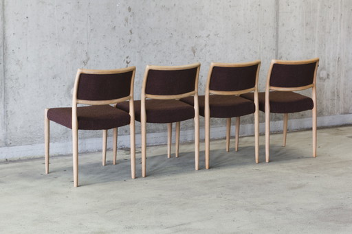 4x Niels Otto Møller Model 80 oak chairs