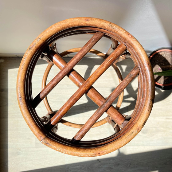 Image 1 of Sgabello da bar vintage in legno curvato, anni '50