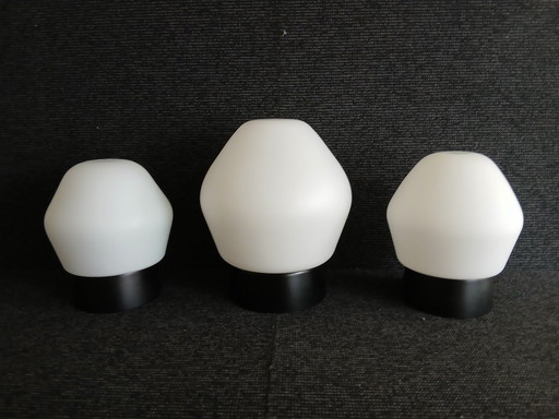 Ceiling lamps (3) - Opaline glass - Philips - Vintage