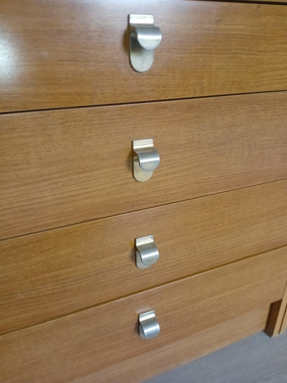 Deens design vintage wandkast, boeken kast, highboard retro/ mid century Scandinavisch teak kleur – Metal (photo 3 of 5)