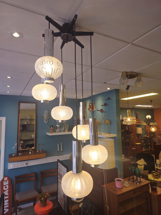 Image 1 of Vintage Sölken Leuchten Waterval Hanglamp Plafondlamp Lamp