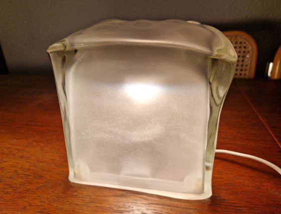 Image 1 of Lampe de table vintage Ikea Iviken Glass Ice Block