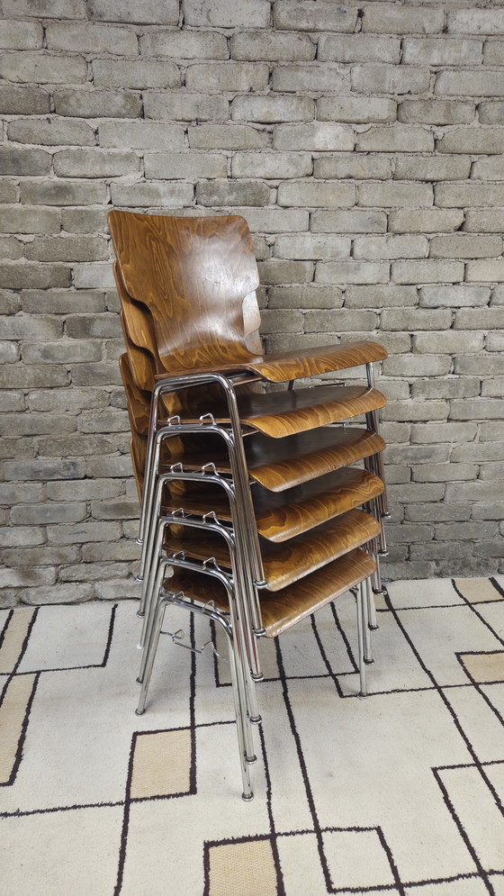 Image 1 of 6 vintage Scandinavische designstoelen uit de jaren 70