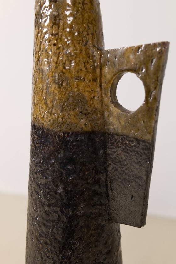 Image 1 of Large French Modernist Stoneware Vase