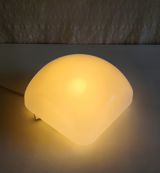 Plafoniera o applique a globo opalino - metà del XX secolo – Plafoniere, Vetro (photo 2 of 8)