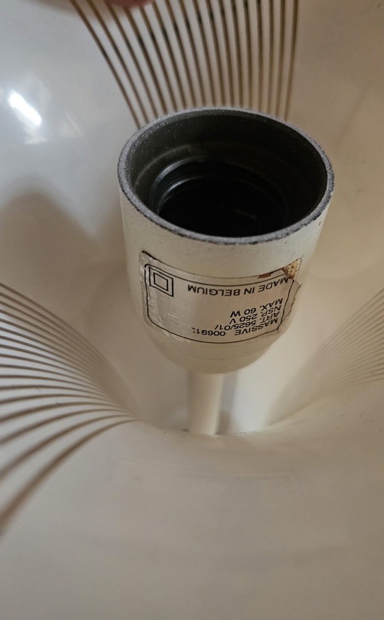 Image 1 of Grande lampada a sospensione vintage a forma di cappello da strega, 50 cm, stile Op Art anni '70, Belgio