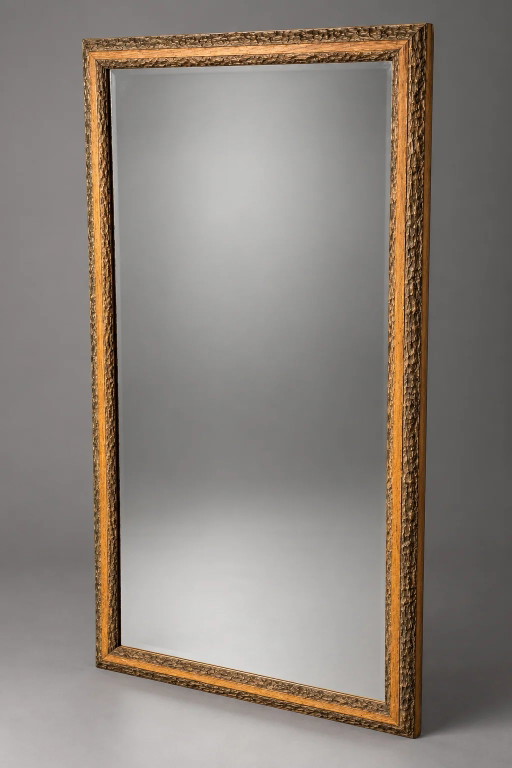 Rustic Bark Wood Framed Wall Mirror