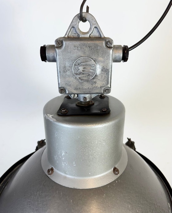 Image 1 of Industrial Grey Hammer Paint Pendant Lamp from Elektrosvit, 1960s