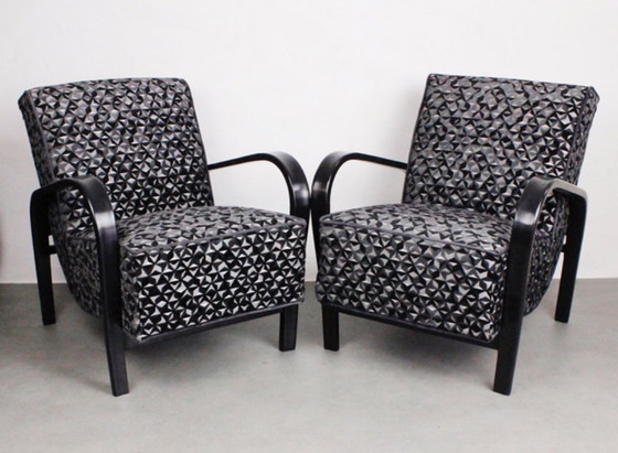 Image 1 of 2xArt Deco Armchairs No.139 "Night sky" 