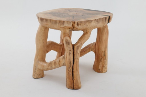 Sculptural Coffee Table, Solid Wood, Contemporary Design, Handmade, Logniture