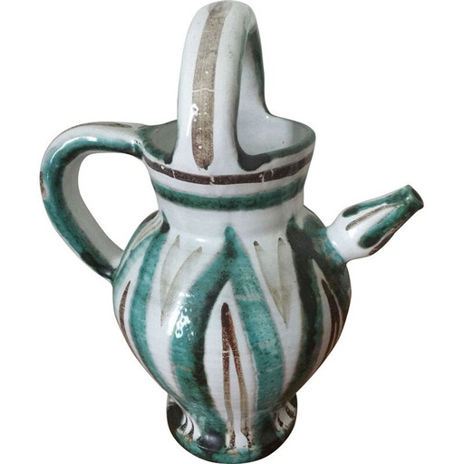 Vintage zwart en groen keramiek van Roger Picault