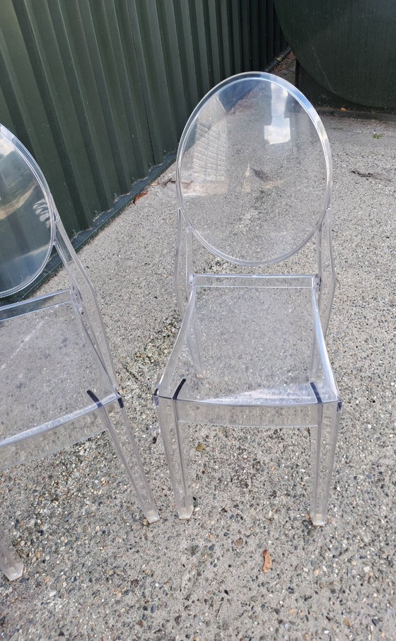 Image 1 of 6 Victoria Ghost chairs by Kartell, designed by Philippe Starck