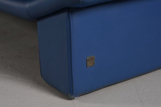 Image 1 of Sofá posmoderno de cuero Nicoletti Salotti, Italia, años 80