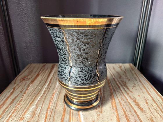 Image 1 of Art Deco hyalite vase De Rupel Boom glass factory