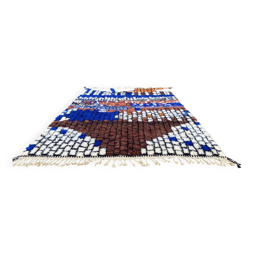 Zeitgenössischer mehrfarbiger Berber-Teppich aus Wolle – 300 x 200 cm