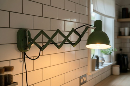 1940'S Industrial Scissor Wall Light.