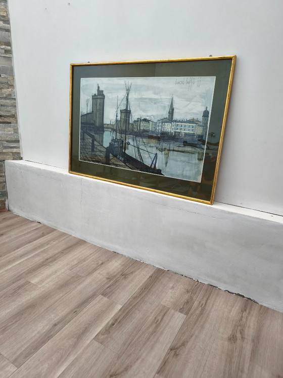 Bernard Buffet Stampa La Rochelle Ed. Galerie Garnier Braun 1960 – Litografie e stampe, Carta (photo 3 of 14)
