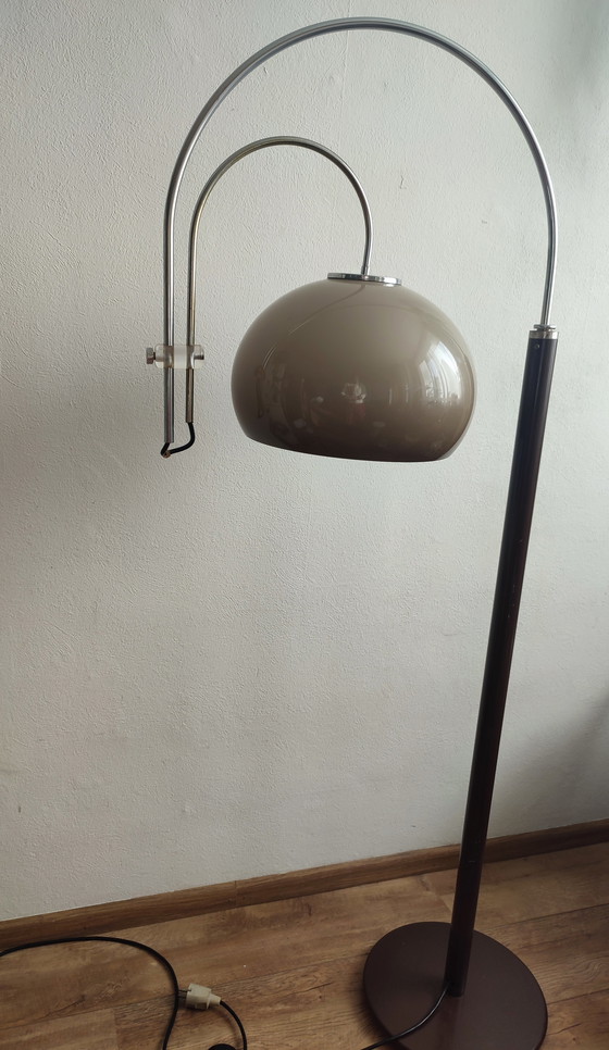 Image 1 of Lampadaire Artifort à double arche marron vintage