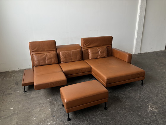 Image 1 of Brühl Moule designer corner sofa couch leather cognac