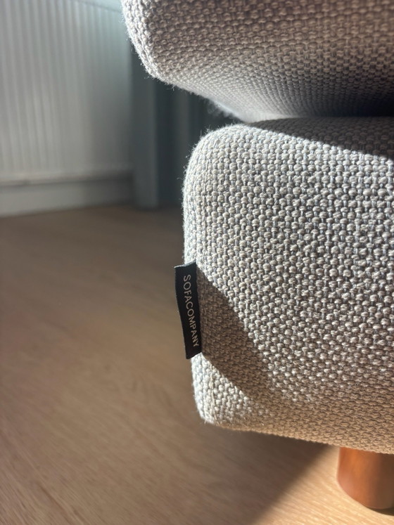 Divano 3 posti SOFACOMPANY Henry con pouf Douglas, Divani 2 posti, Cotone, Grigio (foto 8 di 8)