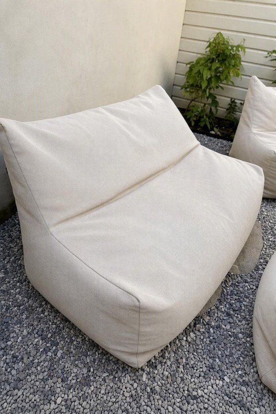 Ensemble de salon de jardin Calme Jardin (canapé 2 places, fauteuil et pouf) | Beige | Intérieur et extérieur (photo 4 of 5)