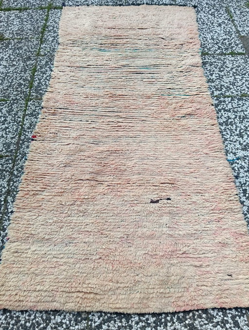 Hand-knotted Berber wool rug 214x95cm