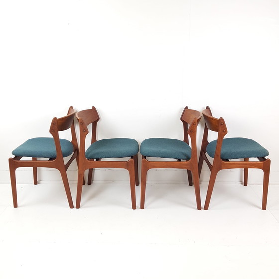 Image 1 of Sedie vintage Erik Buch modello 49 tessuto lana vergine De Ploeg