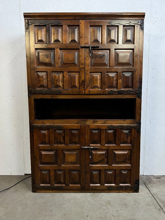 Image 1 of Vintage Spaanse Kast / Wandmeubel, Brutalistisch, 1960's