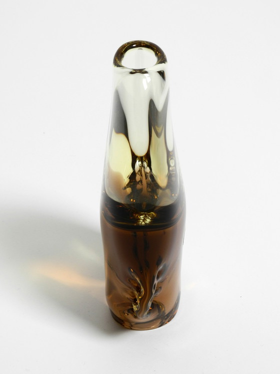 Image 1 of Two beautiful crystal glass vases from the 1960s by Miroslav Klinger for Bohemia Glass - Made in Czech