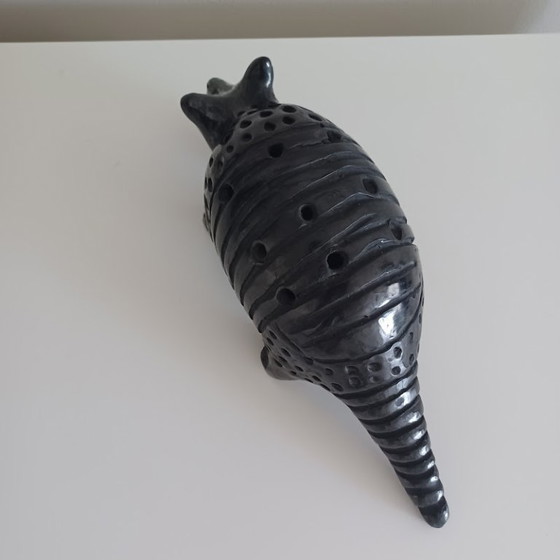 Image 1 of "Vintage Mexican ceramics - signed Dona Rosa armadillo - barro negro - Oaxaca"