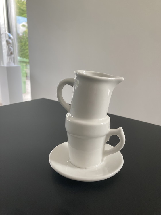 Image 1 of Modern vase made of stacked tableware