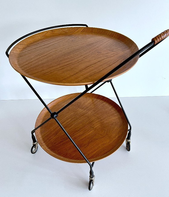 Image 1 of Vintage Scandinavian Serving  Cart Trolley