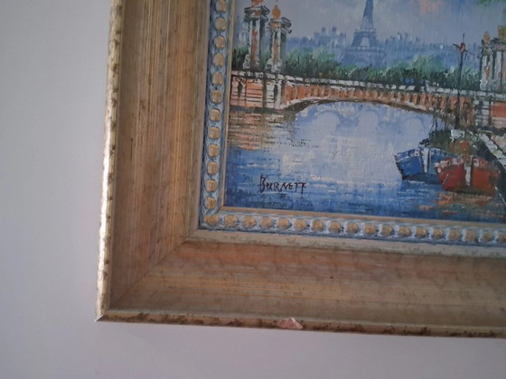Image 1 of CAROLINE C. BURNETT | Figure/Torre Eiffel/Parigi | Dipinto originale ad olio su cartone