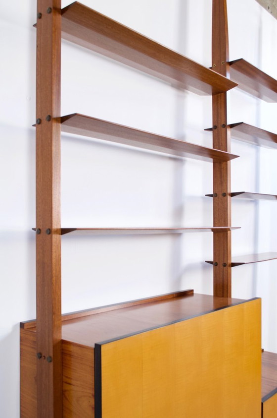 Image 1 of ITALIAANSE MODULAIRE VLOER- EN PLAFONDPLANKENSET VAN PALISSANDERHOUT, JAREN 60