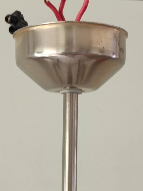 Image 1 of Lustre en métal et abat-jours coniques années 70