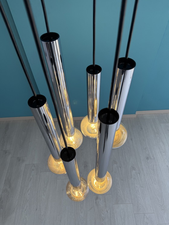 Image 1 of Hanglamp in ruimtetijdstijl van Motoko Ishii voor Staff, 170 cm, jaren 70.