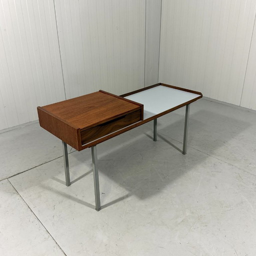 Banc téléphonique avec espace de rangement, années 1960