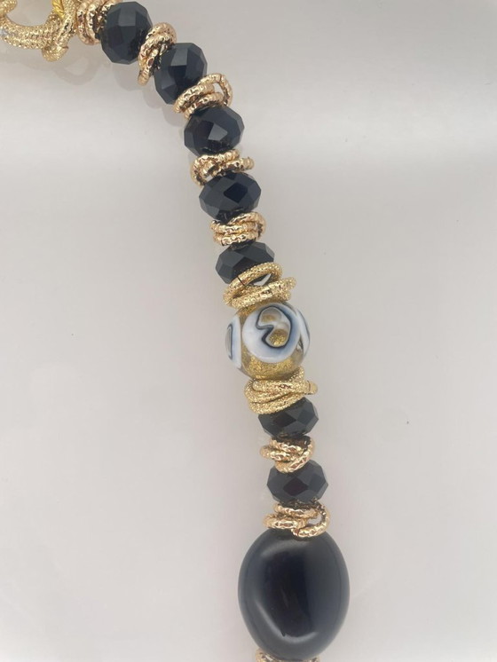 Image 1 of Collar de cristal de Murano hecho a mano con pan de oro de 24 kt.