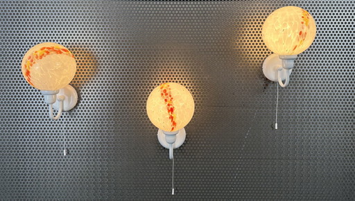 3x Appliques murales vintage (1980) GuRo - verre