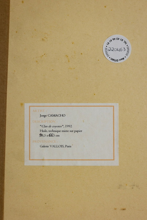 Image 1 of Jorge Camacho. Werk "Clan de Coyotes". Jaar 1992.