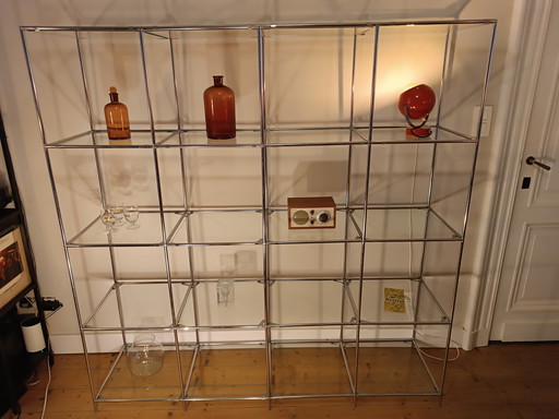 Vetrina vintage Poul Cadovius, vetro e cromo