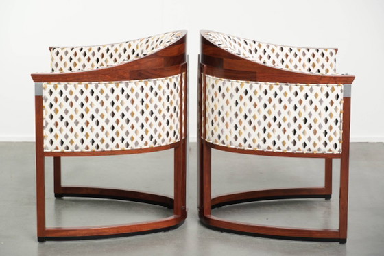 Image 1 of Unique Art Deco design Schuitema armchairs/occasional chairs from the Decoforma series with beautiful fabric upholstery.