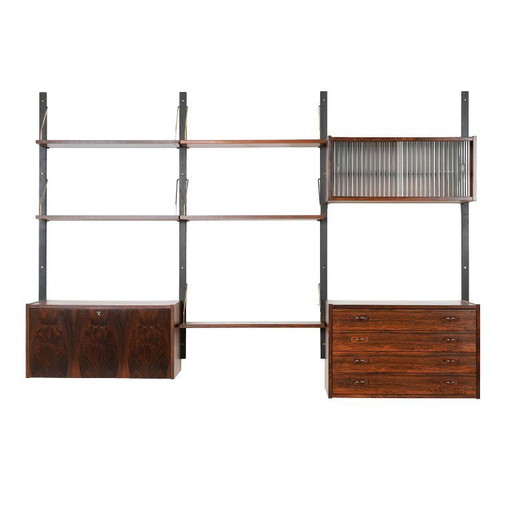 Libreria in palissandro PS System, design danese, anni '60, prodotta da Randers Møbelfabrik