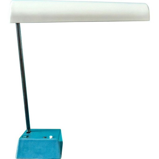 Vintage white resin desk lamp by Wolfgang Tuempel