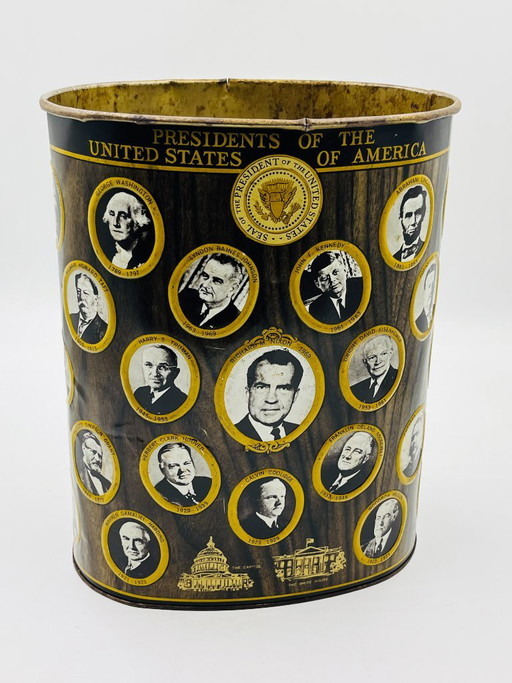 Cestino per la carta straccia vintage in metallo di J.L. Clark, Presidents – decoratieve objecten (photo 2 of 15)