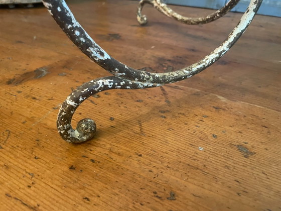 Image 1 of French Table Side Table Art Nouveau 1890 With Faux Marbre Hand Forged