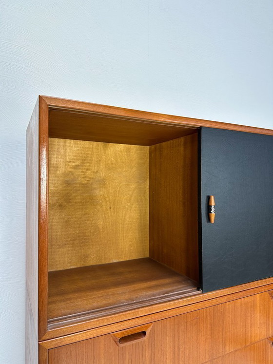 Image 1 of 1960s Danish Teak Cabinet – Mid-Century Three-Piece Storage Unit with Drawers & Sliding Doors