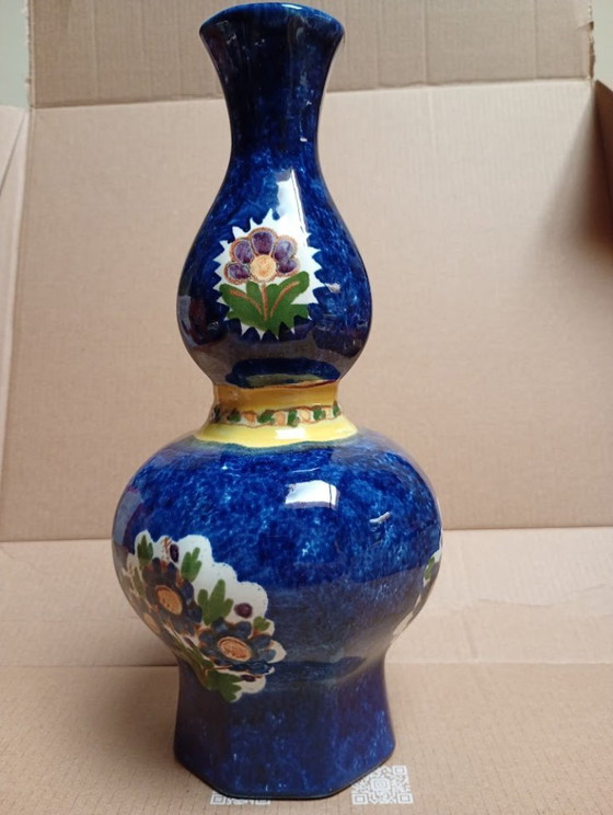 Image 1 of Vintage Boch Frères Keramis Double-bellied Vase – Faience (ca. 1953)